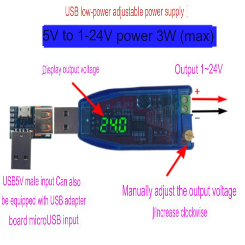 power supply model USB 5V to 3.3V 9V 12V 24V