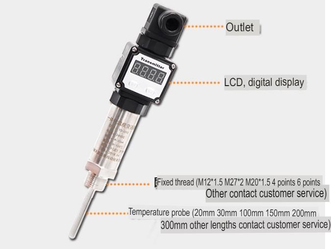 Integrated Temperature Transmitter 4-20mA Output Pt100 Temperature Sensor 0-150 derajat celcius