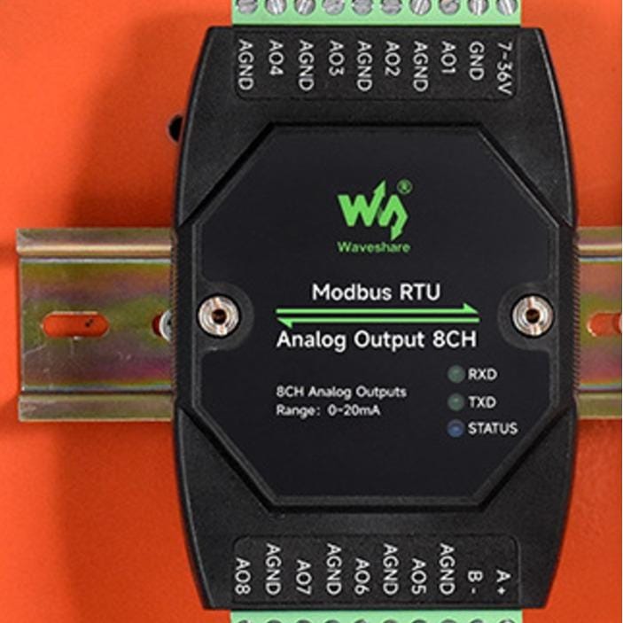 waveshare remote IO analog output 4-20ma Modbus RTU