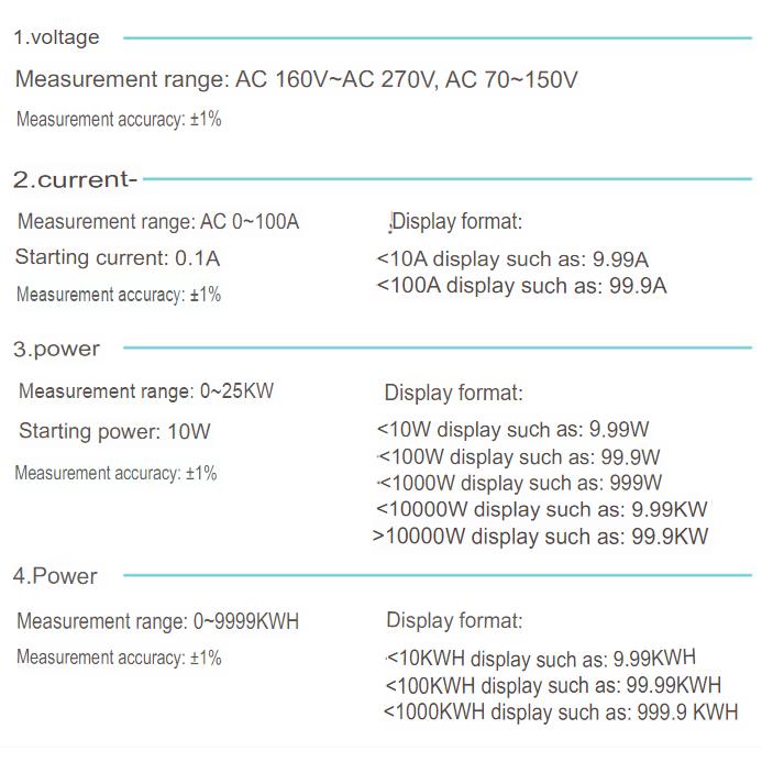 Power Meter / Energy Meter AC 1 Phasa 485 communication multi-function LCD liquid crystal high-definition display 0.5 high-precision energy meter - Image 5