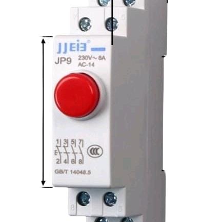 DIN RAIL RED PUSH BUTTON 2NC 2NO 6A CHINT NP9 TERBARU