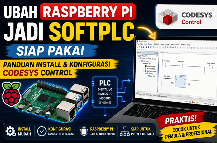 "Ubah Raspberry Pi Jadi SoftPLC Siap Pakai — Panduan Install & Konfigurasi CODESYS Control"